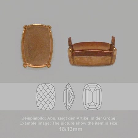 settings for swarovski crystals setting with prongs without hole - baguette sw 4565-18/13 - setting with prongs without hole  - baguette sw 4565