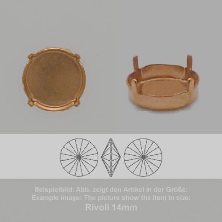 Steinfassung für Swarovski Kristalle Krallenkessel mit Boden - Rund Rivoli SW 1122-ss47 - Krallenkessel mit Boden  - Rund Rivoli SW 1122