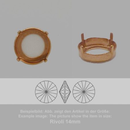 Steinfassung für Swarovski Kristalle Krallenkessel mit Loch - Rund Rivoli SW 1122-ss47 - Krallenkessel mit Loch  - Rund Rivoli SW 1122