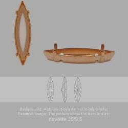 Steinfassung für Swarovski Kristalle Aufnähkessel - Spitzoval SW 4200-48/13