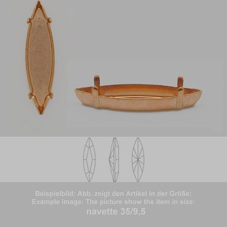 Steinfassung für Swarovski Kristalle Krallenkessel mit Boden - Spitzoval SW 4200-35/9