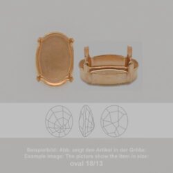 Steinfassung für Swarovski Kristalle Krallenkessel mit Boden - Oval SW 4196-30/26