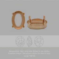 Steinfassung für Swarovski Kristalle Krallenkessel mit Loch - Oval SW 4196-30/26