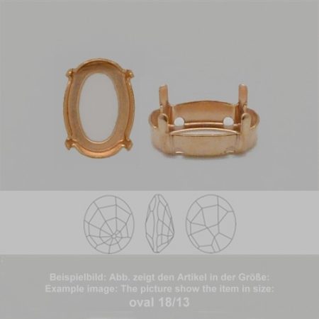 Steinfassung für Swarovski Kristalle Aufnähkessel - Oval SW 4196-30/26 - Aufnähkessel  - Oval SW 4196