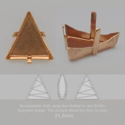 Steinfassung für Swarovski Kristalle Krallenkessel mit Boden - Dreieck SW 4717-21,5mm