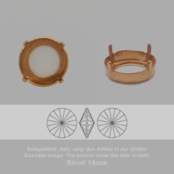 Steinfassung für Swarovski Kristalle Krallenkessel mit Loch - Rund Rivoli SW 1122-ss40