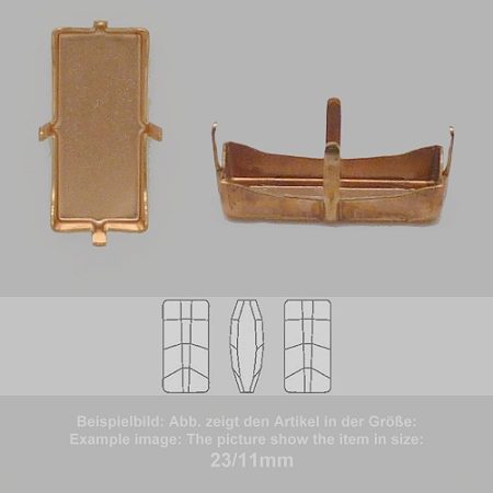settings for swarovski crystals setting with prongs without hole - baguette sw 4524-12/6 - setting with prongs without hole  - baguette sw 4524