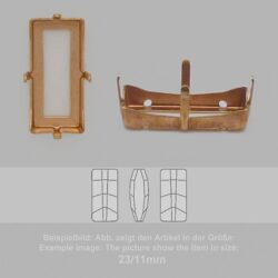 Steinfassung für Swarovski Kristalle Aufnähkessel - Rechteck SW 4524-16/8