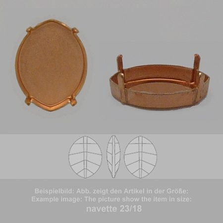 settings for swarovski crystals setting with prongs without hole - navette sw 4224-14/11 - setting with prongs without hole  - navette sw 4224