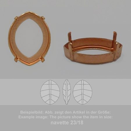 settings for swarovski crystals setting with prongs with hole - navette sw 4224-23/18 - setting with prongs with hole  - navette sw 4224