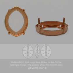 Steinfassung für Swarovski Kristalle Aufnähkessel - Spitzoval SW 4224-23/18