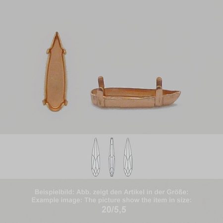 Steinfassung für Swarovski Kristalle Krallenkessel mit Boden - Birnl SW 4331-11/3 - Krallenkessel mit Boden - Birnl SW 4331