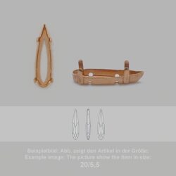 Steinfassung für Swarovski Kristalle Aufnähkessel - Birnl SW 4331-11/3