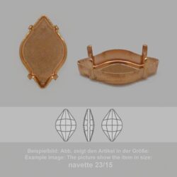 Steinfassung für Swarovski Kristalle Krallenkessel mit Boden - Spitzoval SW 4230-19/12