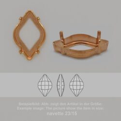 Steinfassung für Swarovski Kristalle Krallenkessel mit Loch - Spitzoval SW 4230-19/12