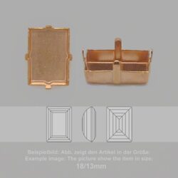 Steinfassung für Swarovski Kristalle Krallenkessel mit Boden - Rechteck SW 4527-8/6