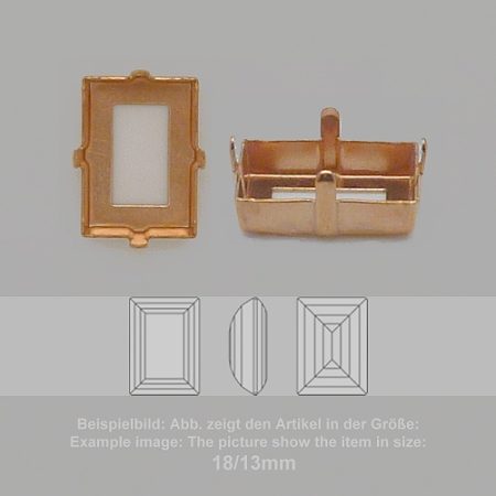 settings for swarovski crystals setting with prongs with hole - baguette sw 4527-8/6 - setting with prongs with hole  - baguette sw 4527