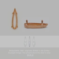 Steinfassung für Swarovski Kristalle Krallenkessel mit Loch - Birnl SW 4331-15/4,2