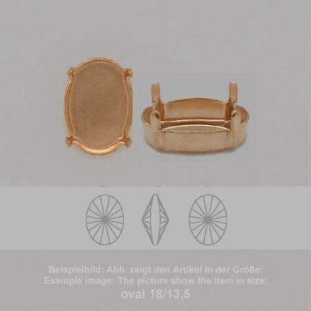 Steinfassung für Swarovski Kristalle Krallenkessel mit Boden - Oval SW 4122-8/6 - Krallenkessel mit Boden - Oval SW 4122