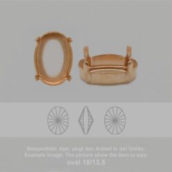 Steinfassung für Swarovski Kristalle Krallenkessel mit Loch - Oval SW 4122-8/6