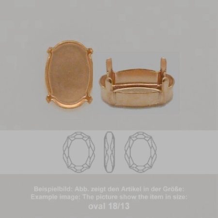 settings for swarovski crystals setting with prongs without hole - oval sw 4142-18/14 - setting with prongs without hole  - oval sw 4142