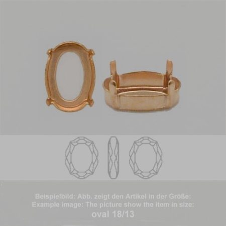 settings for swarovski crystals setting with prongs with hole - oval sw 4142-18/14 - setting with prongs with hole  - oval sw 4142