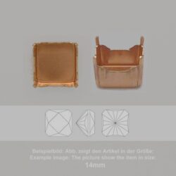 Steinfassung für Swarovski Kristalle Krallenkessel mit Boden - Quadrat SW 4499-6mm