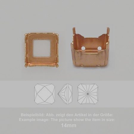 Steinfassung für Swarovski Kristalle Aufnähkessel - Quadrat SW 4499-10mm - Aufnähkessel - Quadrat SW 4499