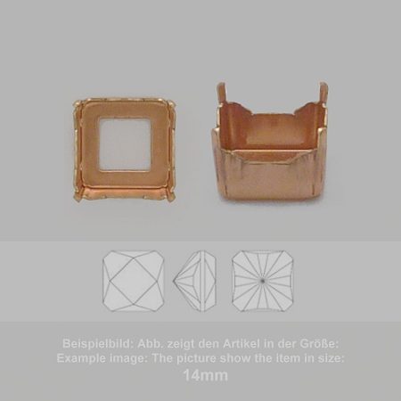 settings for swarovski crystals setting with prongs with hole - square sw 4499-14mm - setting with prongs with hole  - square sw 4499