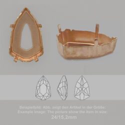 Steinfassung für Swarovski Kristalle Krallenkessel mit Loch - Fancy SW 4707-7,8/4,9mm