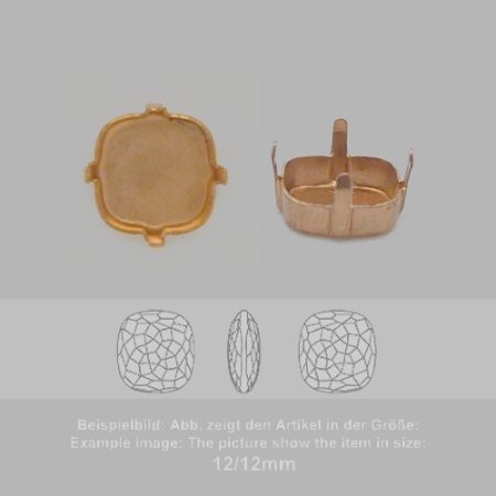 settings for swarovski crystals setting with prongs without hole - rounded square sw 4483-12/12 - setting with prongs without hole - rounded square sw 4483