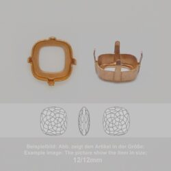 Steinfassung für Swarovski Kristalle Krallenkessel mit Loch - Stumpfeck SW 4483-12/12