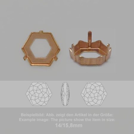 settings for swarovski crystals setting with prongs without hole - octagon sw 4683-11