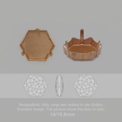 Steinfassung für Swarovski Kristalle Krallenkessel mit Boden - Achteck SW 4683-15,8/14