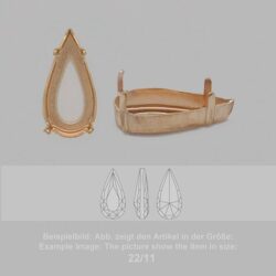 Steinfassung für Swarovski Kristalle Krallenkessel mit Loch - Birnl SW 4322-18/9