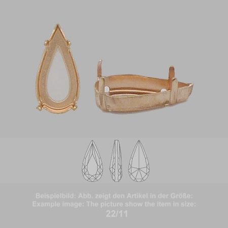 Steinfassung für Swarovski Kristalle Aufnähkessel - Birnl SW 4322-22/11 - Aufnähkessel  - Birnl SW 4322