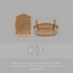 Steinfassung für Swarovski Kristalle Krallenkessel mit Boden - Oval SW 4162-14/7,5