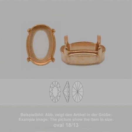 settings for swarovski crystals setting with prongs with hole - oval sw 4162-18/9