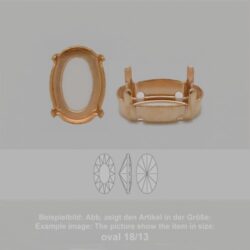 Steinfassung für Swarovski Kristalle Aufnähkessel - Oval SW 4162-18/9,5