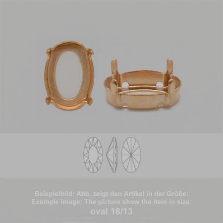 Steinfassung für Swarovski Kristalle Aufnähkessel - Oval SW 4162-18/9