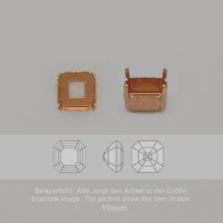 Steinfassung für Swarovski Kristalle Krallenkessel mit Loch - Achteck SW 4480-14mm