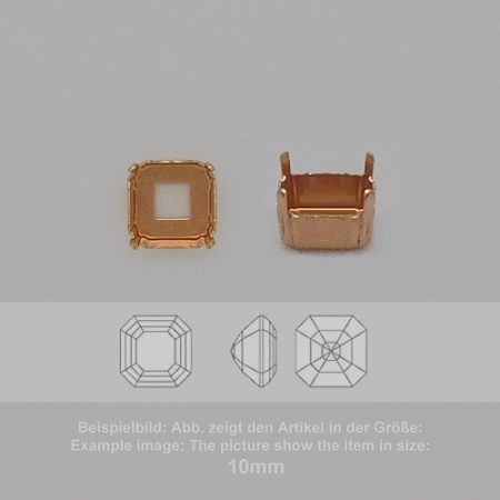 Steinfassung für Swarovski Kristalle Krallenkessel mit Loch - Achteck SW 4480-18mm - Krallenkessel mit Loch  - Achteck SW 4480