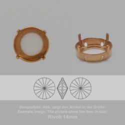 Steinfassung für Swarovski Kristalle Aufnähkessel - Rund Rivoli SW 1122-10mm