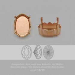 Steinfassung für Swarovski Kristalle Krallenkessel mit Boden - Oval SW 4160-8/6