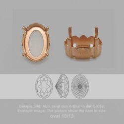 Steinfassung für Swarovski Kristalle Aufnähkessel - Oval SW 4160-10/8