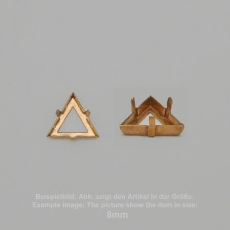 Steinfassung für Swarovski Kristalle Krallenkessel mit Loch - Dreieck SW 4722-8mm - Krallenkessel mit Loch  - Dreieck SW 4722