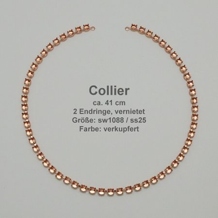 Kesselkettenstück Rund SW 1088-ss25- Collier-Collier mit Endring-verkupfert - Rund SW 1088 - ss25