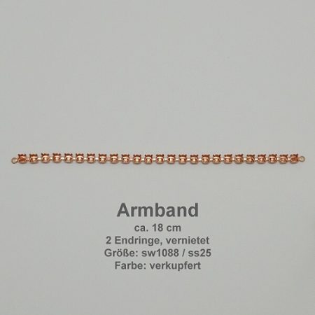 Kesselkettenstück Rund SW 1088-ss25- Mitte-Armband mit Endring.-verkupfert - Rund SW 1088 - ss25