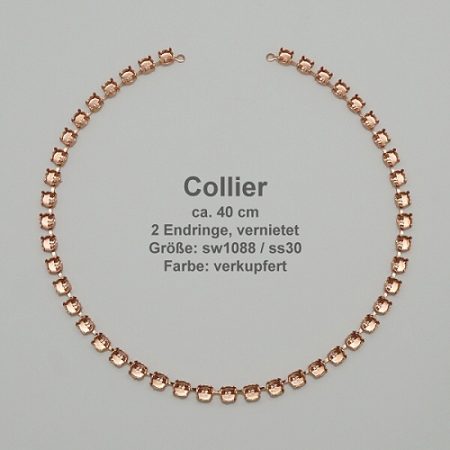 Kesselkettenstück Rund SW 1088-ss30- Collier-Collier mit Endring-verkupfert - Rund SW 1088 - ss30