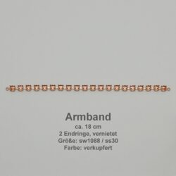 Kesselkettenstück Rund SW 1088-ss30- Mitte-Armband mit Endring.-verkupfert